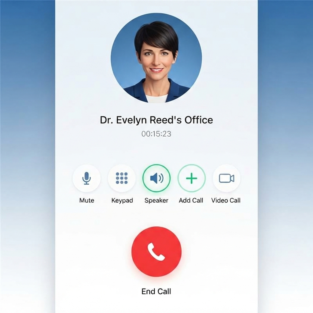 MediCore AI receptionist handling a patient phone call